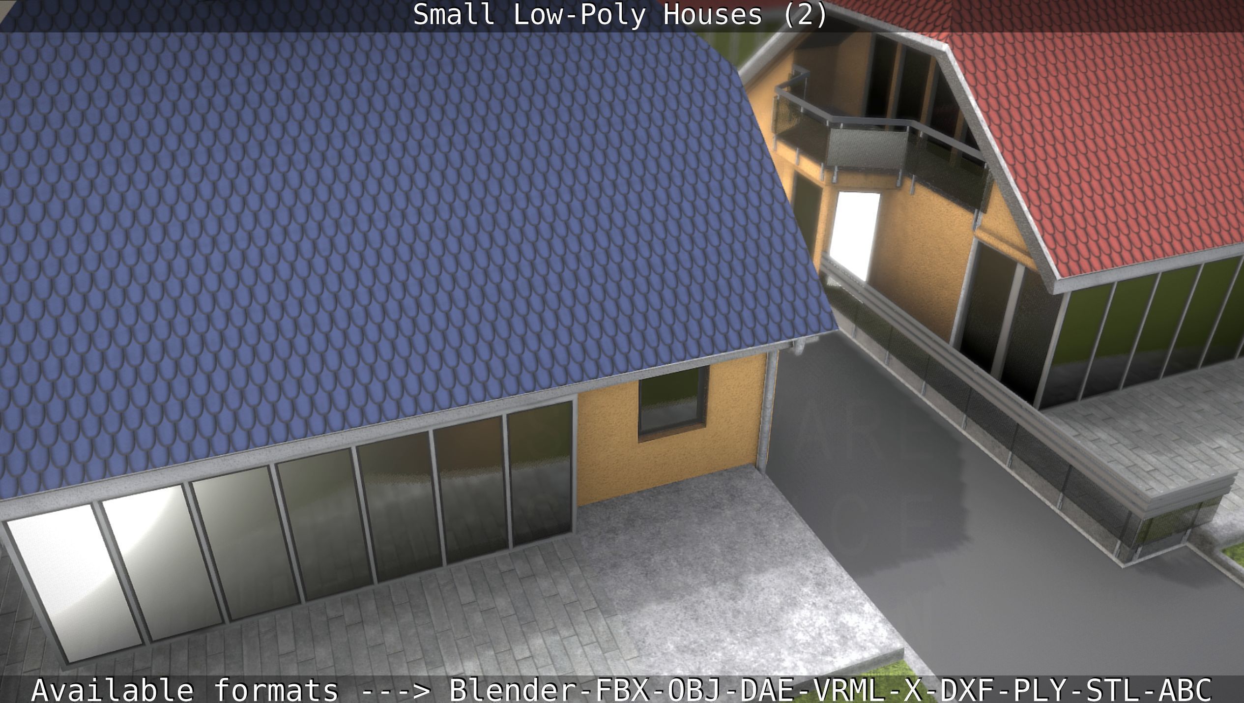 Small Low-Poly Houses Version 2 Low-poly 3D model_25