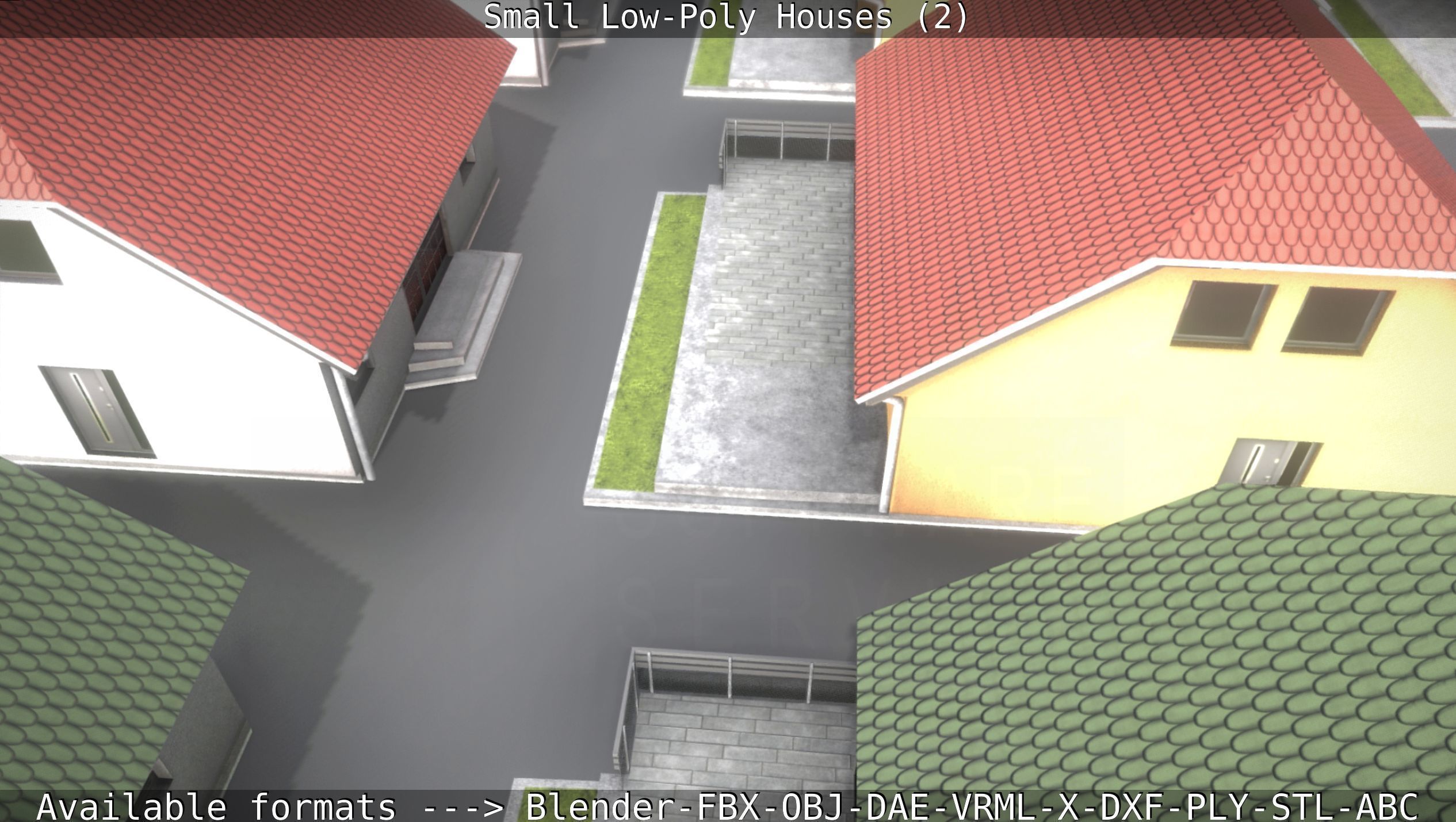 Small Low-Poly Houses Version 2 Low-poly 3D model_30