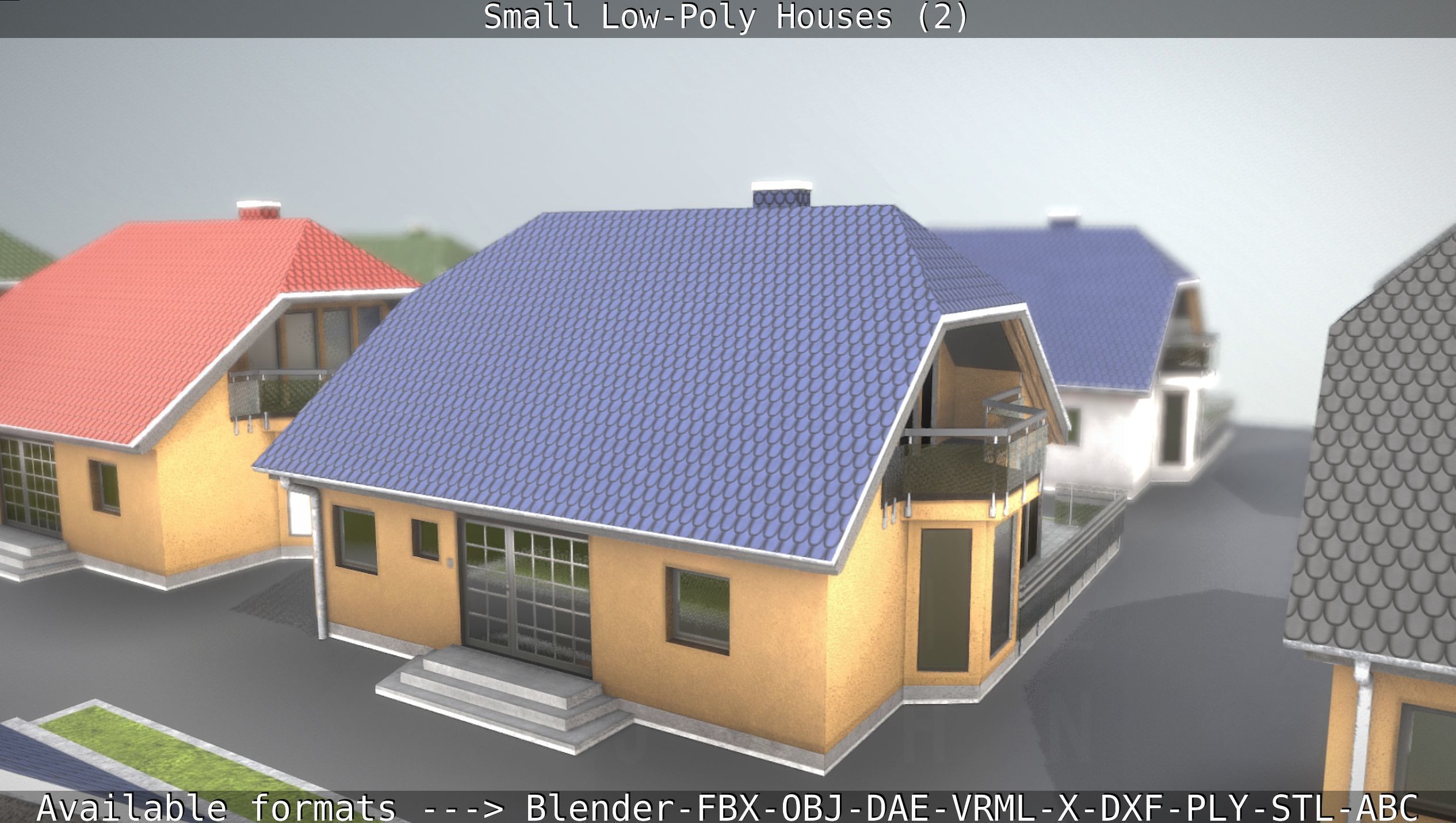 Small Low-Poly Houses Version 2 Low-poly 3D model_49