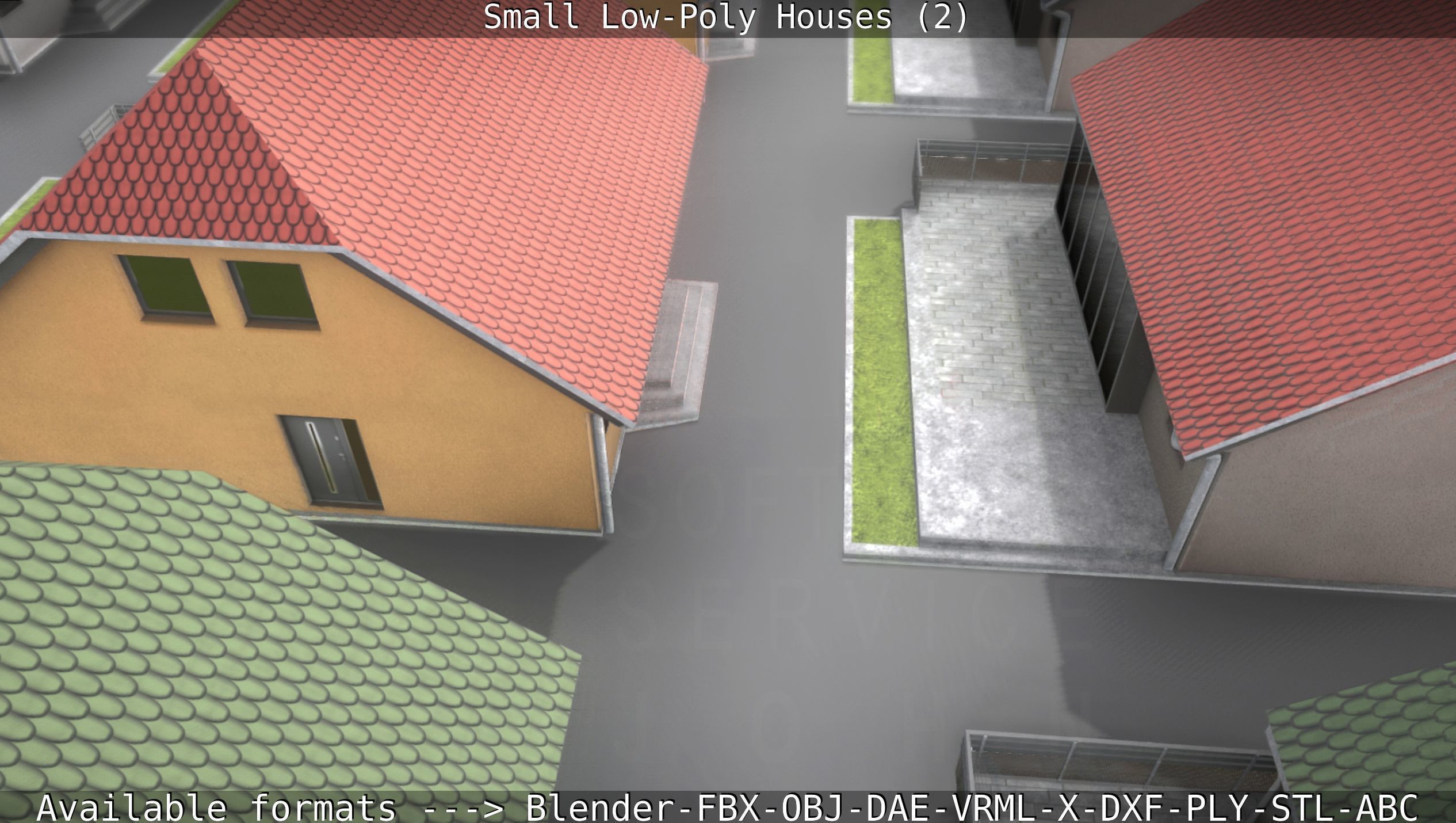 Small Low-Poly Houses Version 2 Low-poly 3D model_36