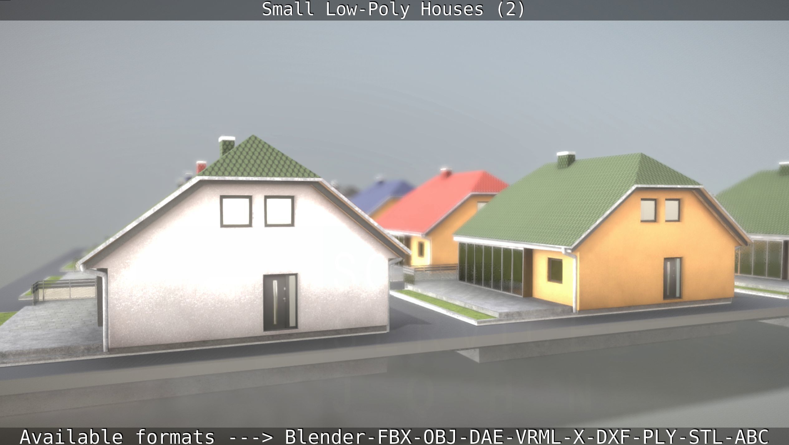 Small Low-Poly Houses Version 2 Low-poly 3D model_141