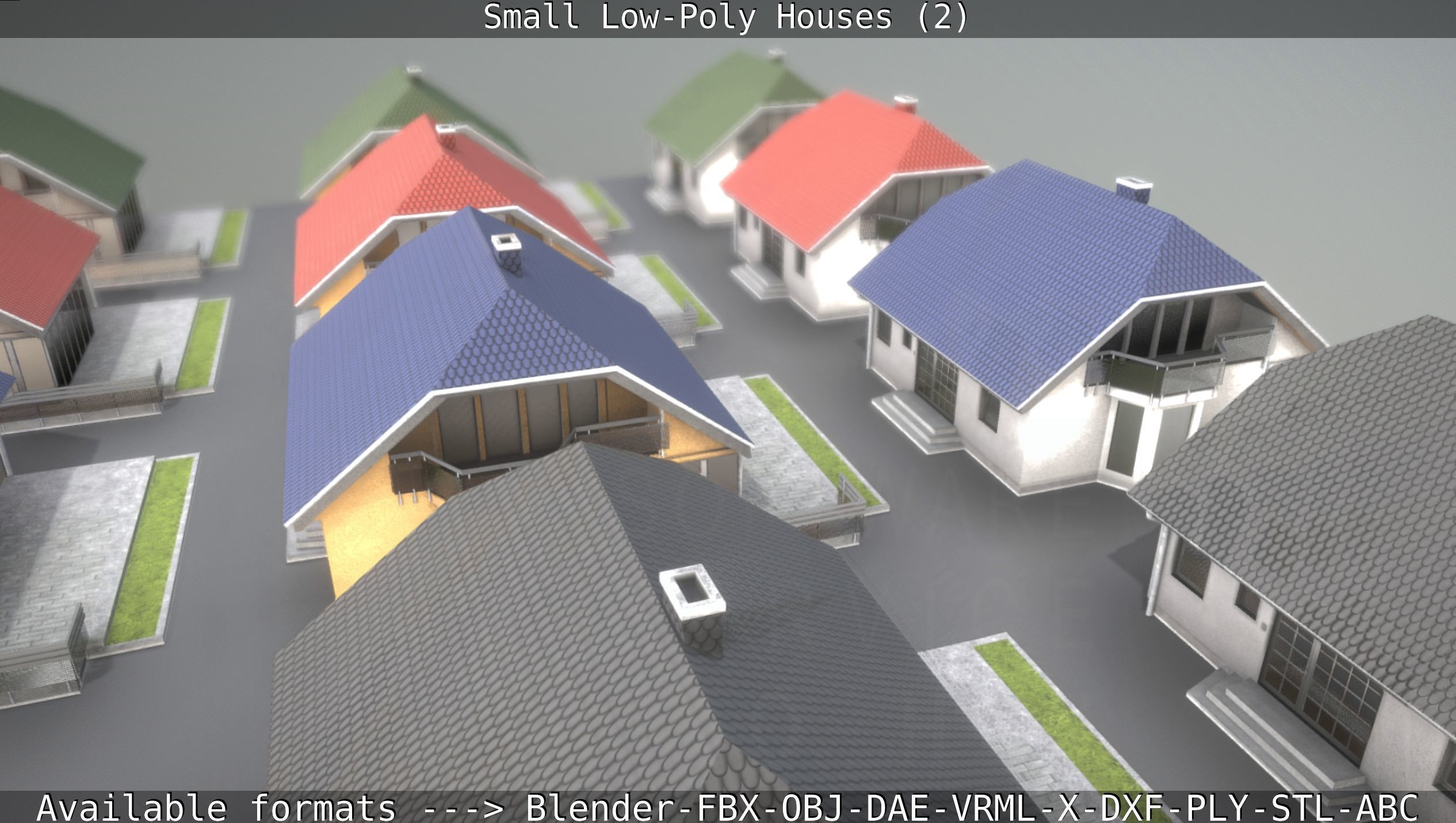 Small Low-Poly Houses Version 2 Low-poly 3D model_123