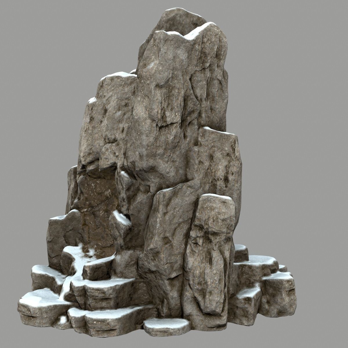 skull cave Low-poly 3D model_4