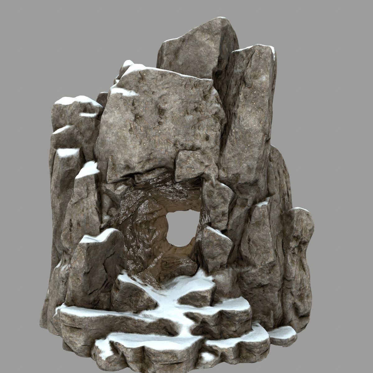 skull cave Low-poly 3D model_5