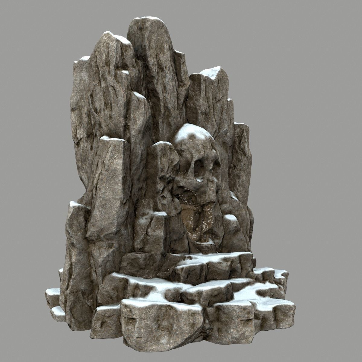 skull cave Low-poly 3D model_2