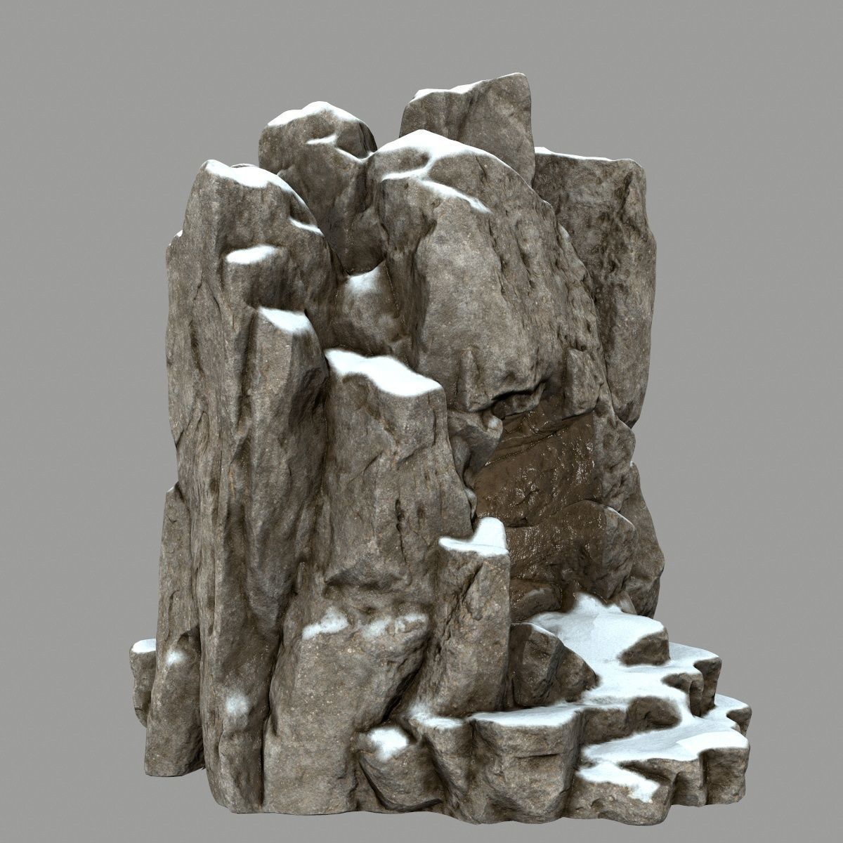skull cave Low-poly 3D model_6