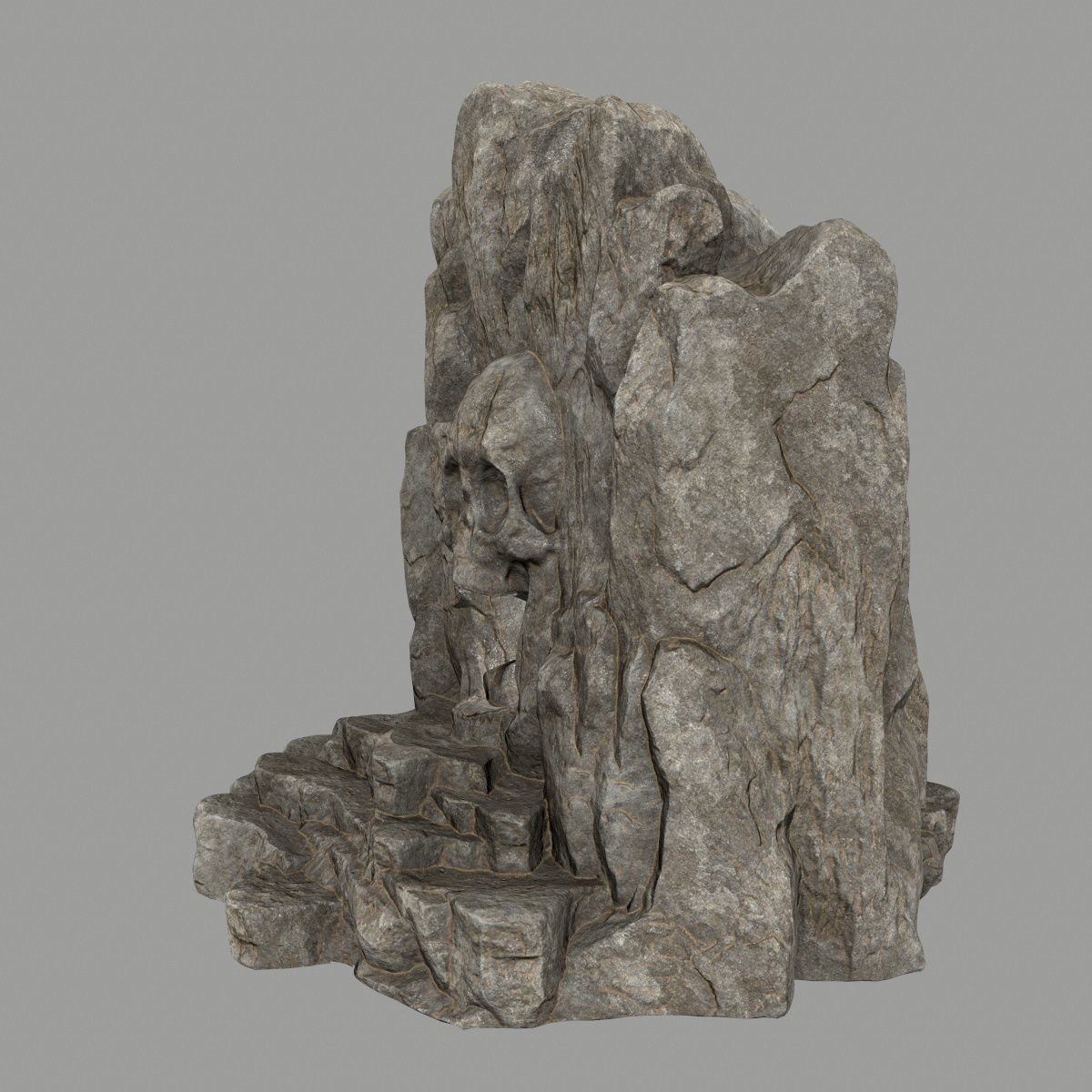 skull cave Low-poly 3D model_8