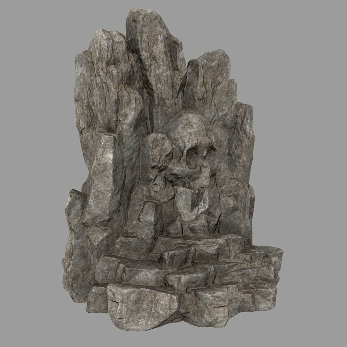 skull cave Low-poly 3D model_2