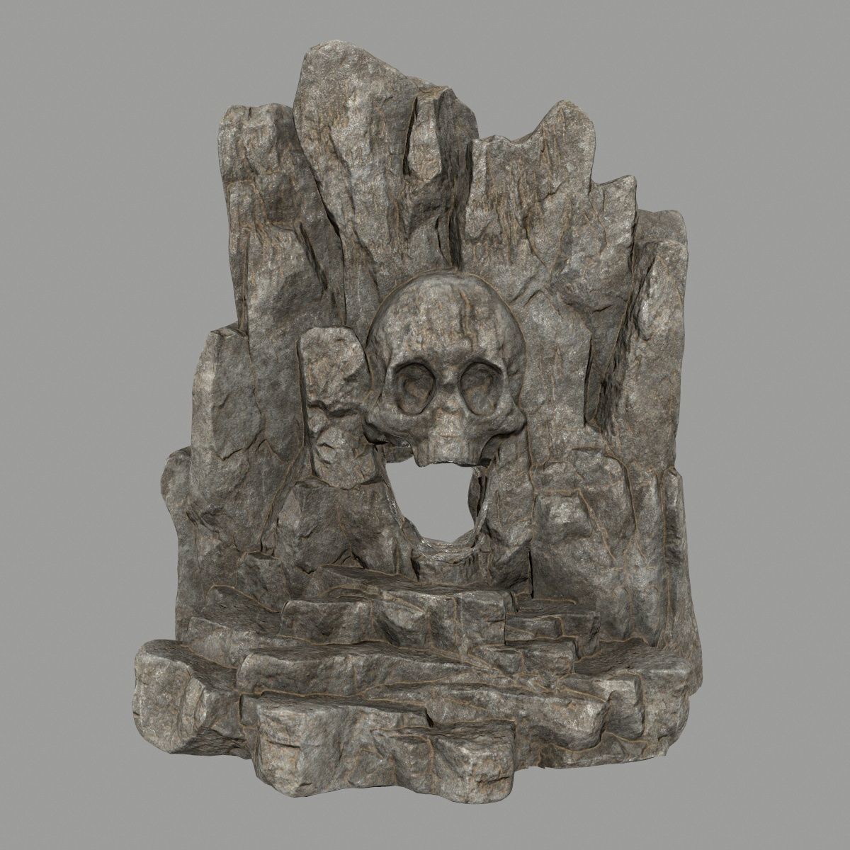 skull cave Low-poly 3D model_1