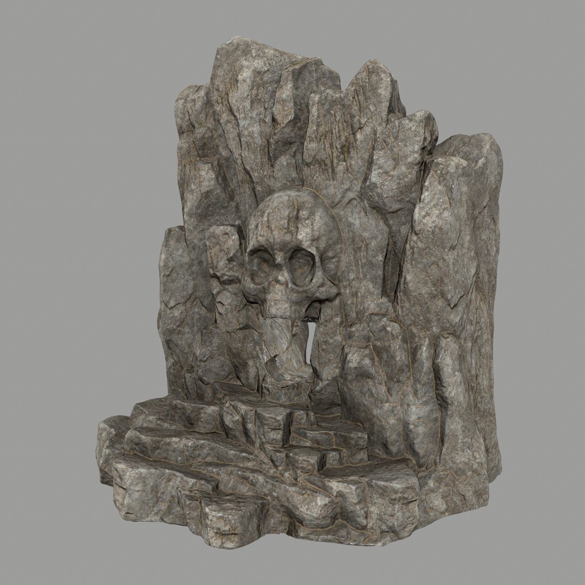 skull cave Low-poly 3D model_9