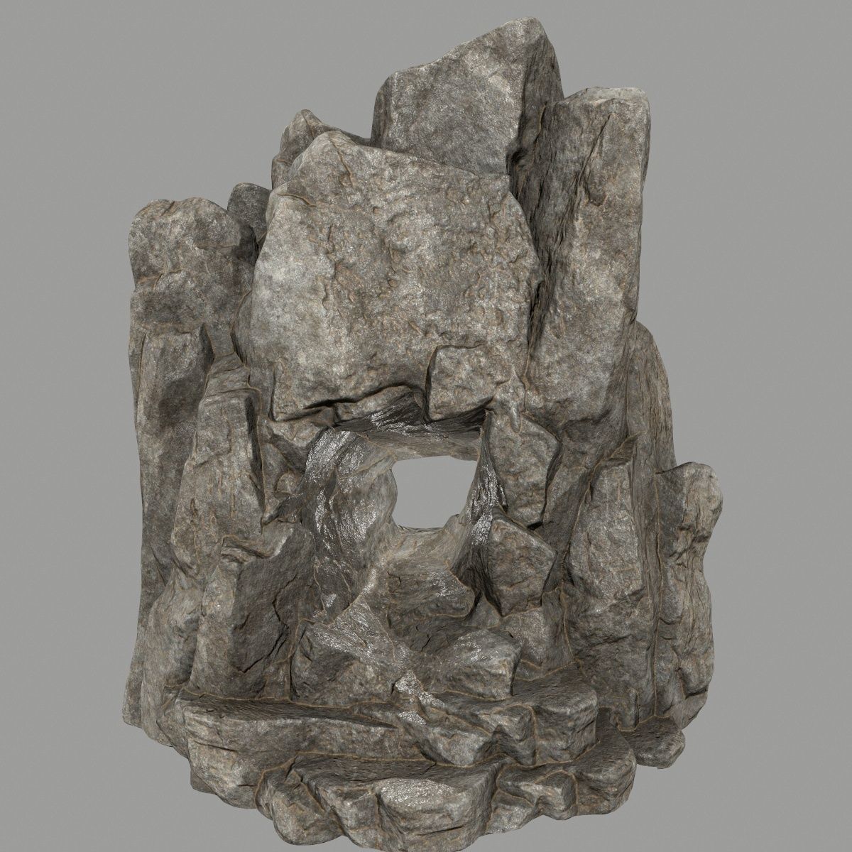 skull cave Low-poly 3D model_5