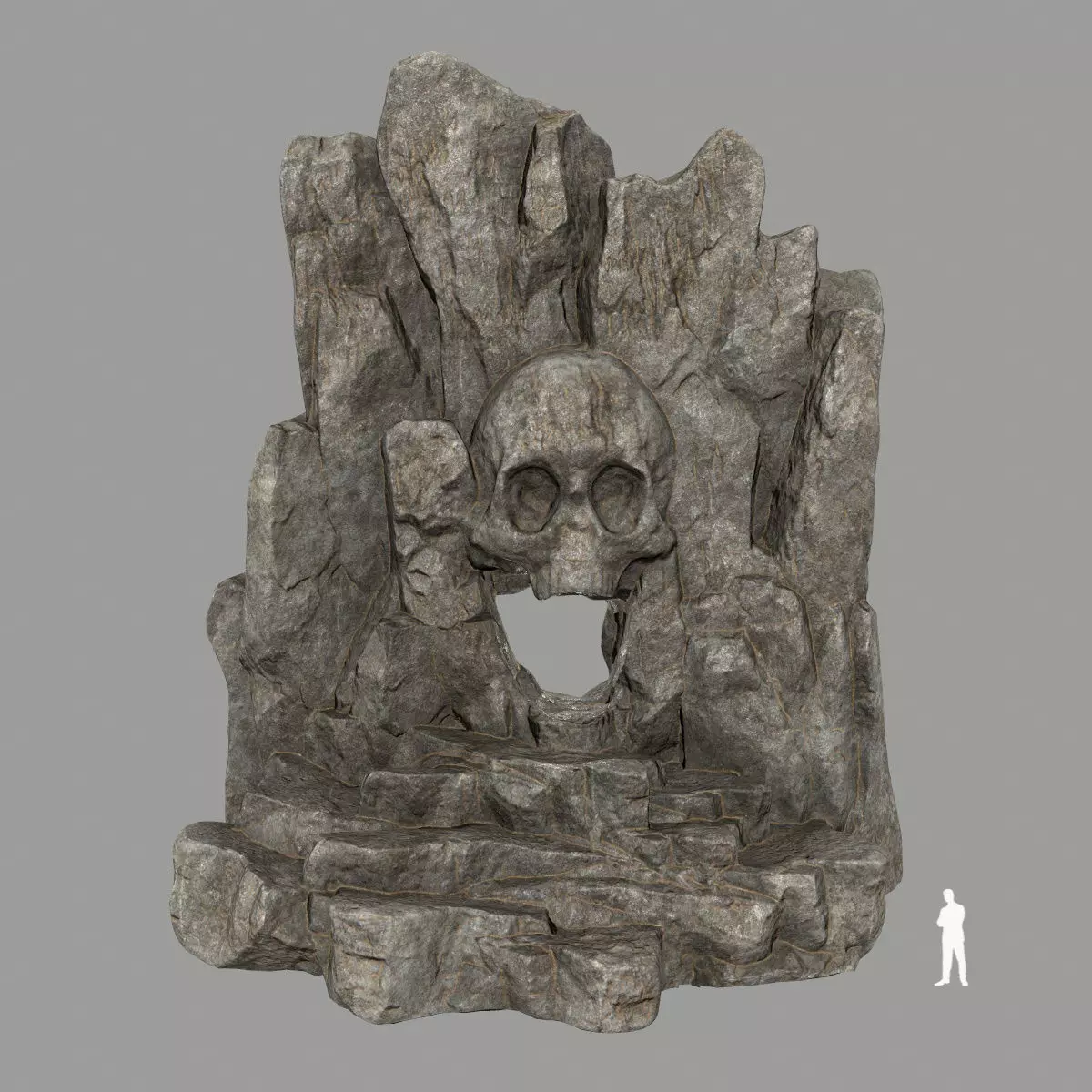 skull cave Low-poly 3D model_0