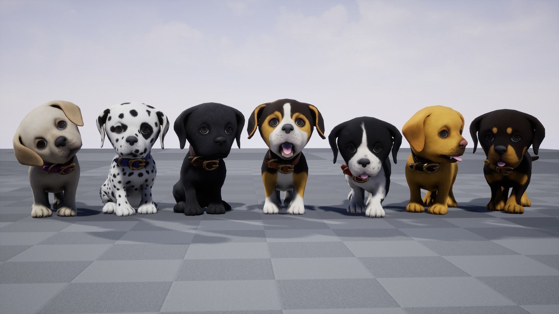Stylized Puppy Low-poly 3D model_2
