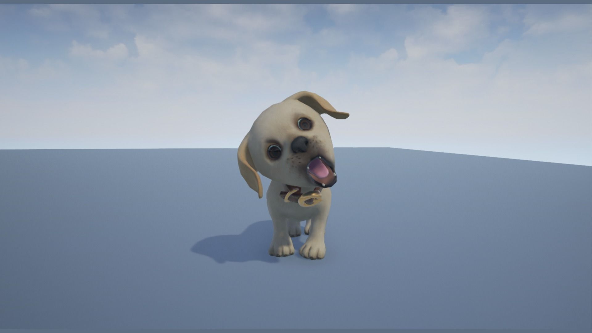 Stylized Puppy Low-poly 3D model_6
