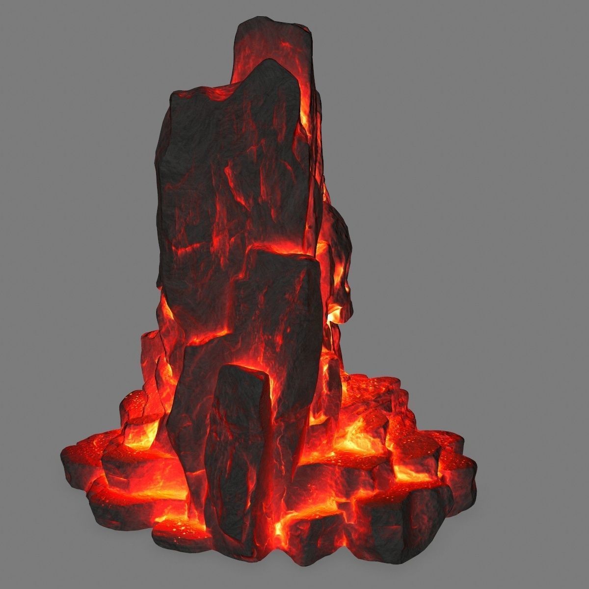 lava skull cave Low-poly 3D model_3