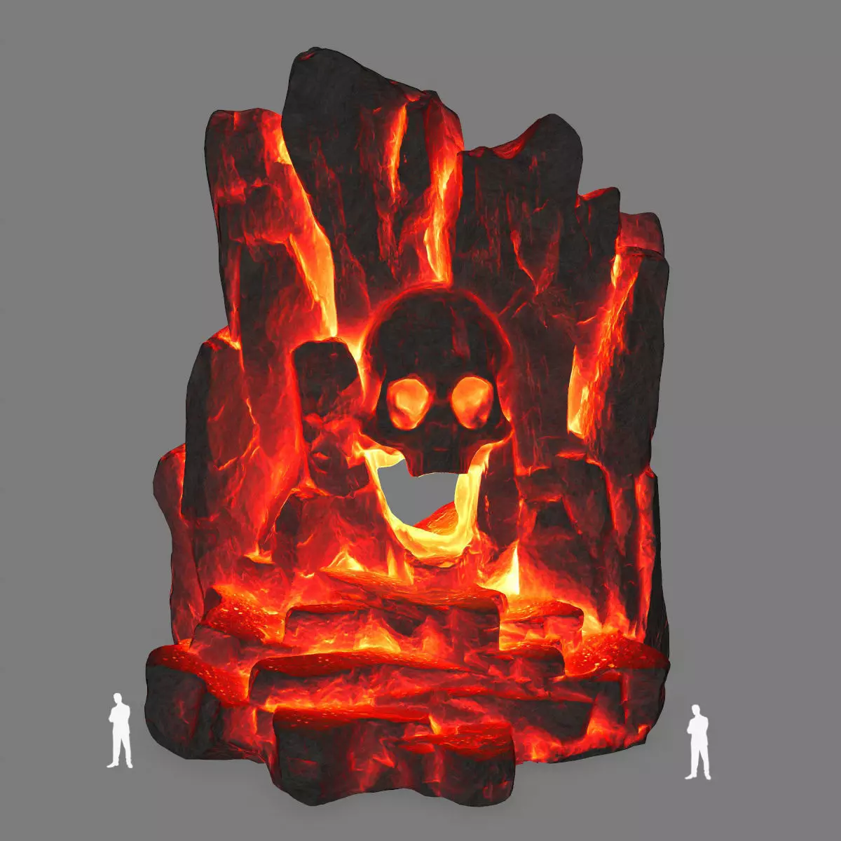 lava skull cave Low-poly 3D model_0