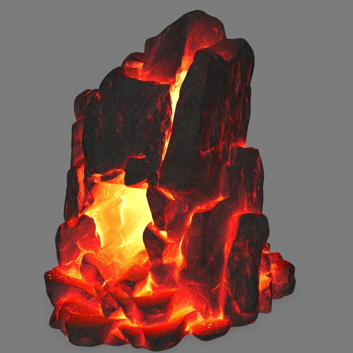 lava skull cave Low-poly 3D model_4