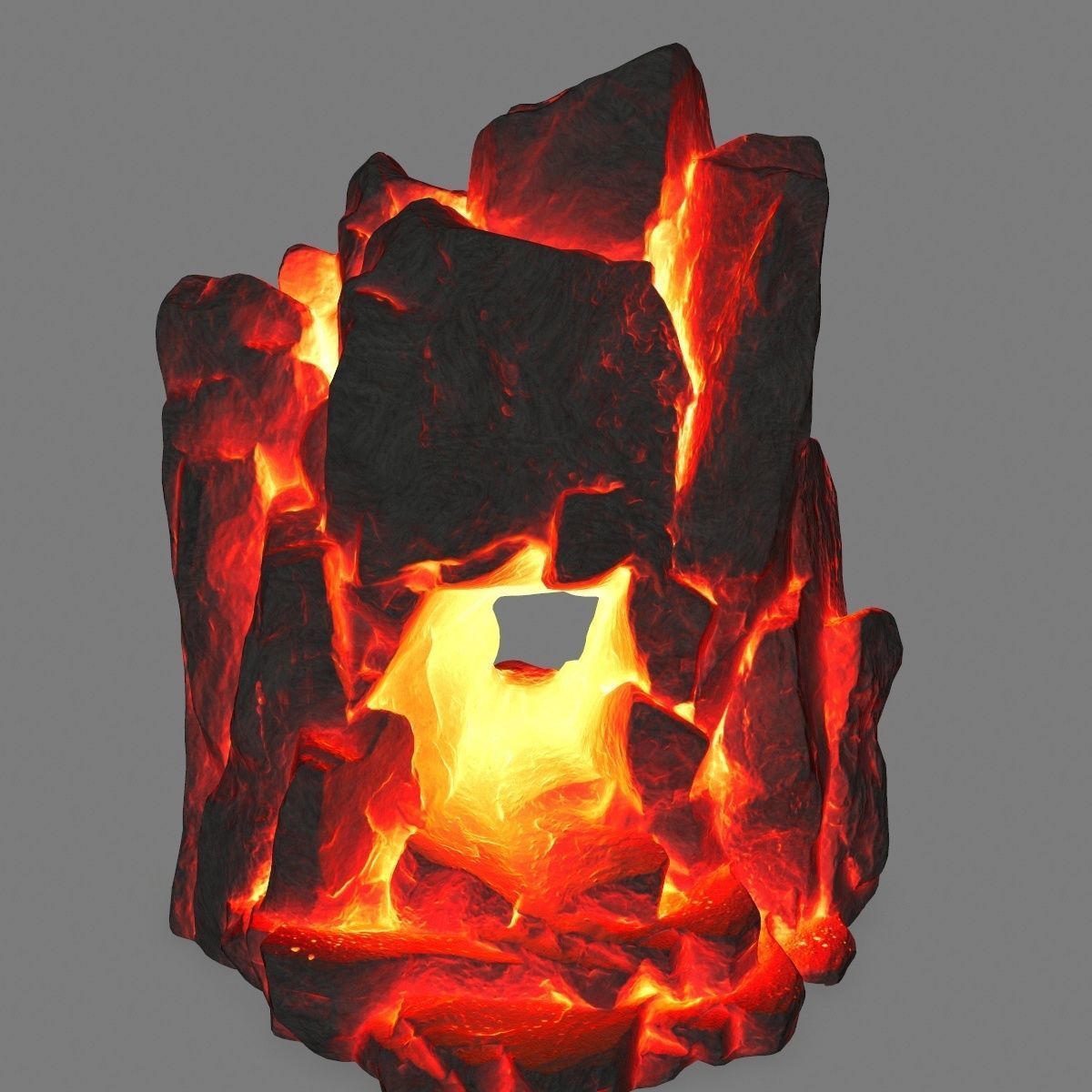 lava skull cave Low-poly 3D model_5