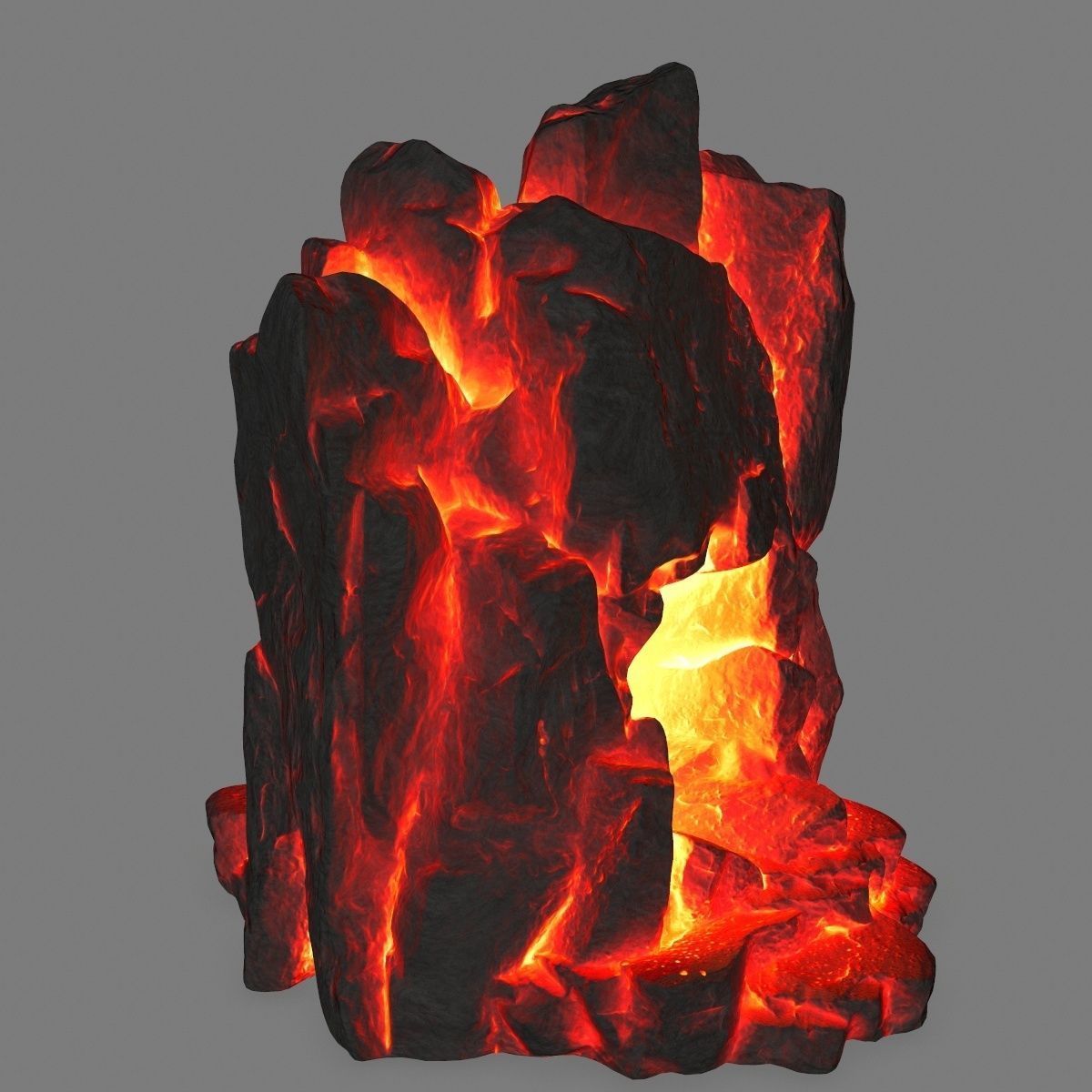 lava skull cave Low-poly 3D model_6