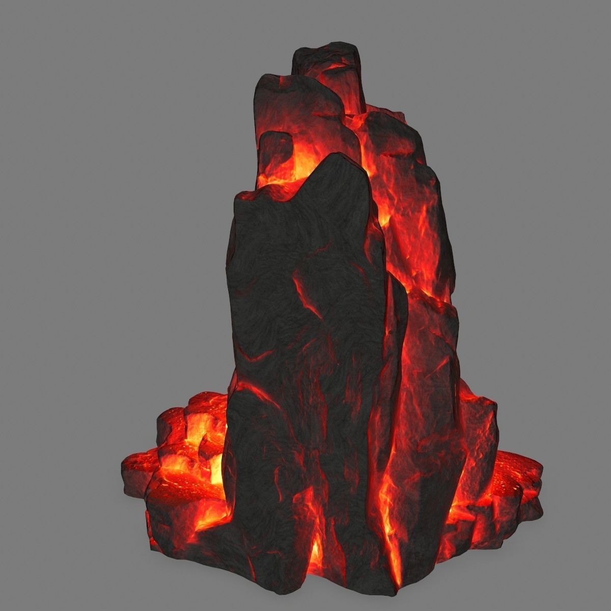 lava skull cave Low-poly 3D model_7