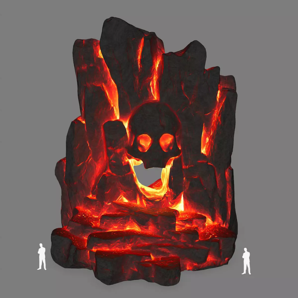 lava skull cave Low-poly 3D model_0