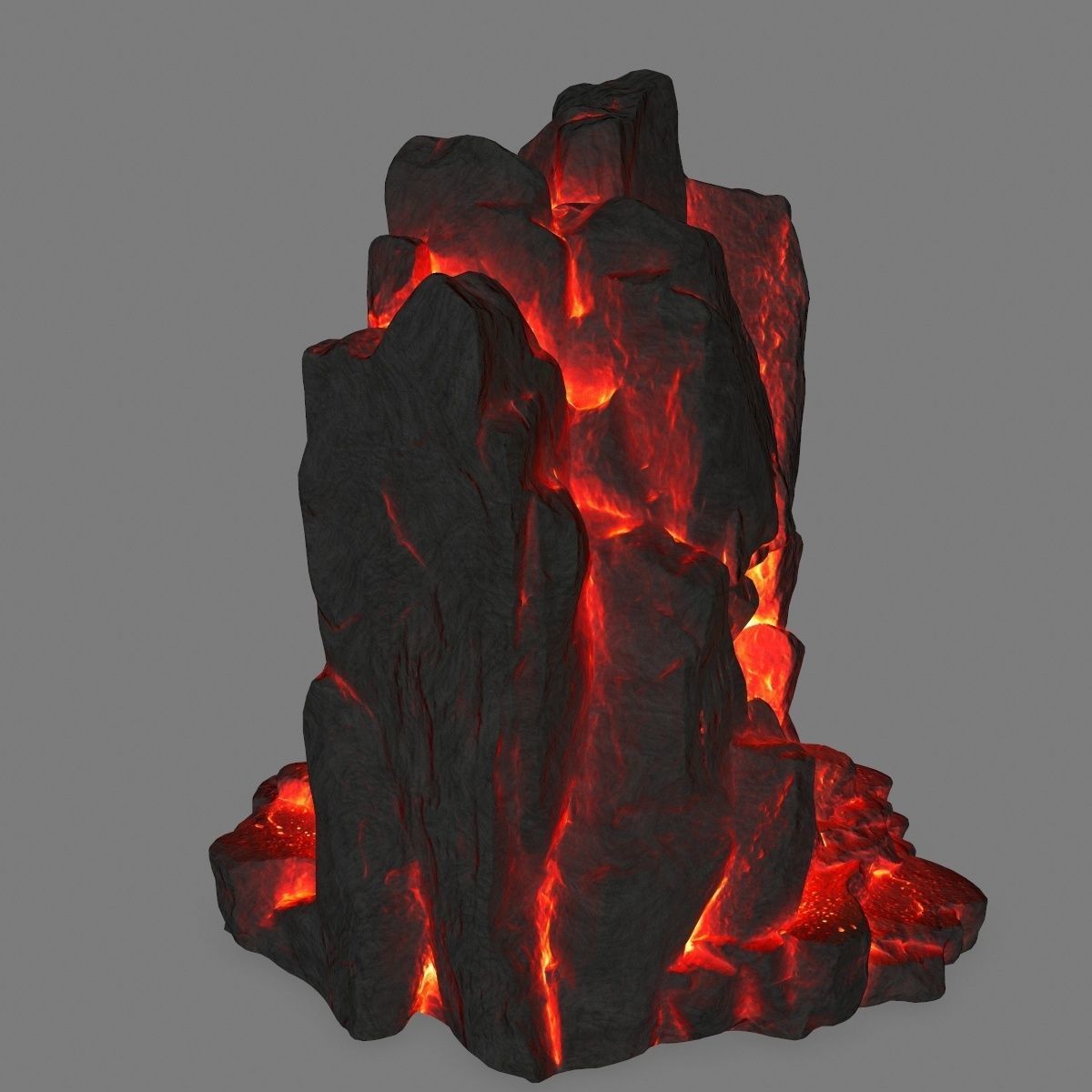 lava skull cave Low-poly 3D model_6
