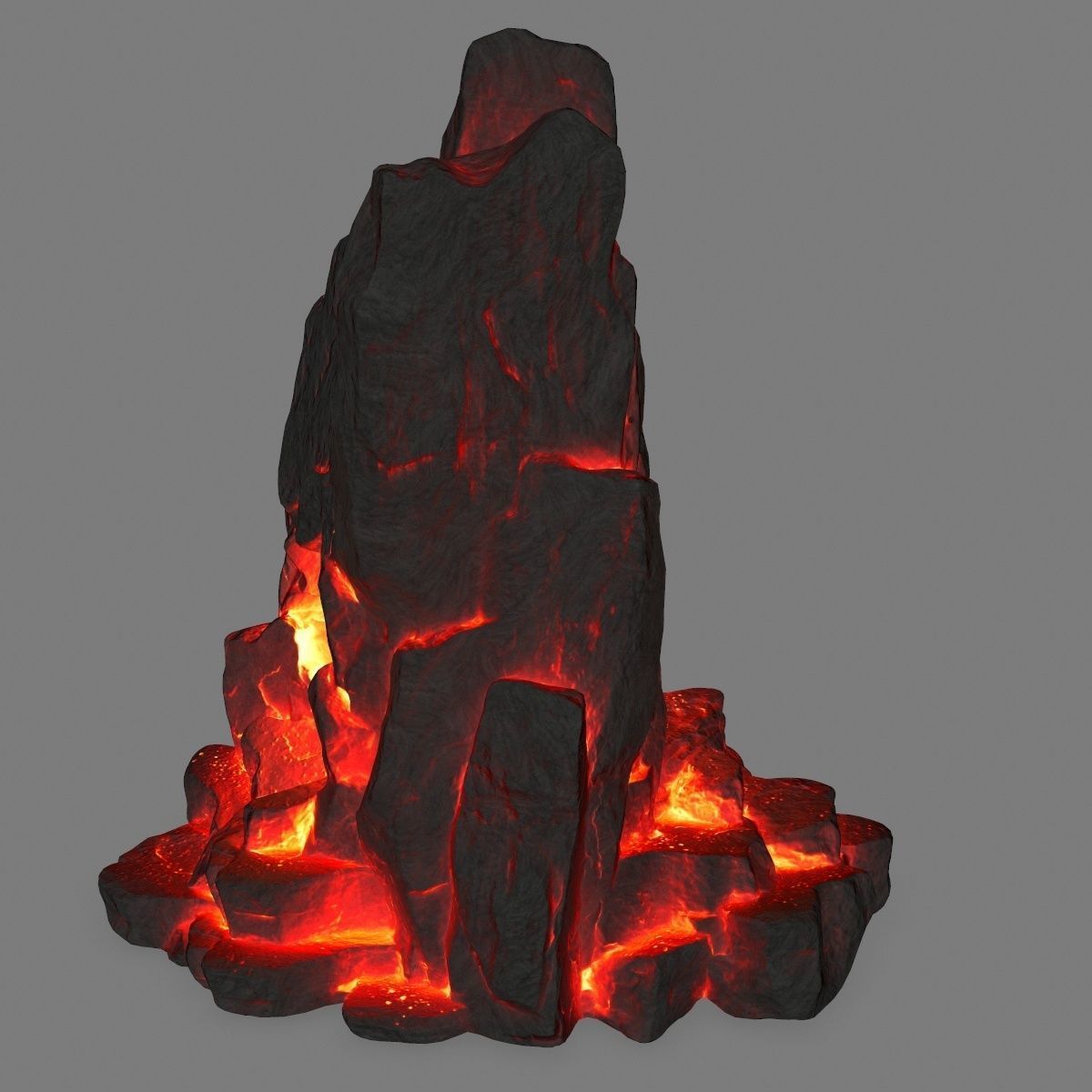 lava skull cave Low-poly 3D model_3