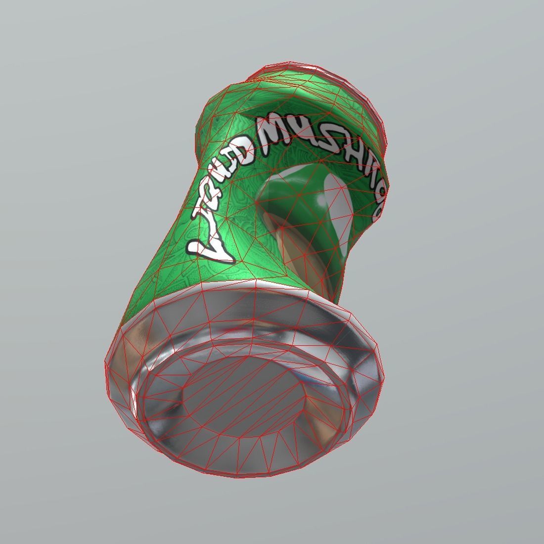 Beverage Can Deformed 1 - Liquid Mushroom Low-poly 3D model_5