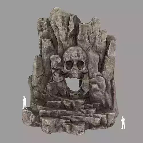 skull cave Low-poly 3D model
