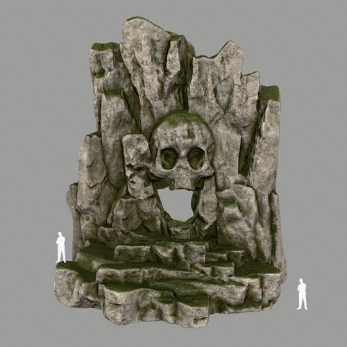 skull cave Low-poly 3D model