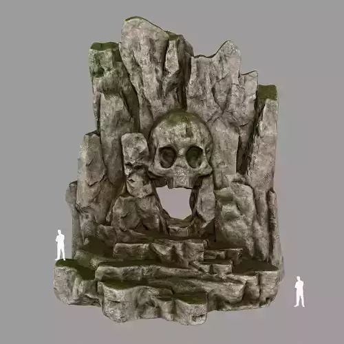 skull cave Low-poly 3D model
