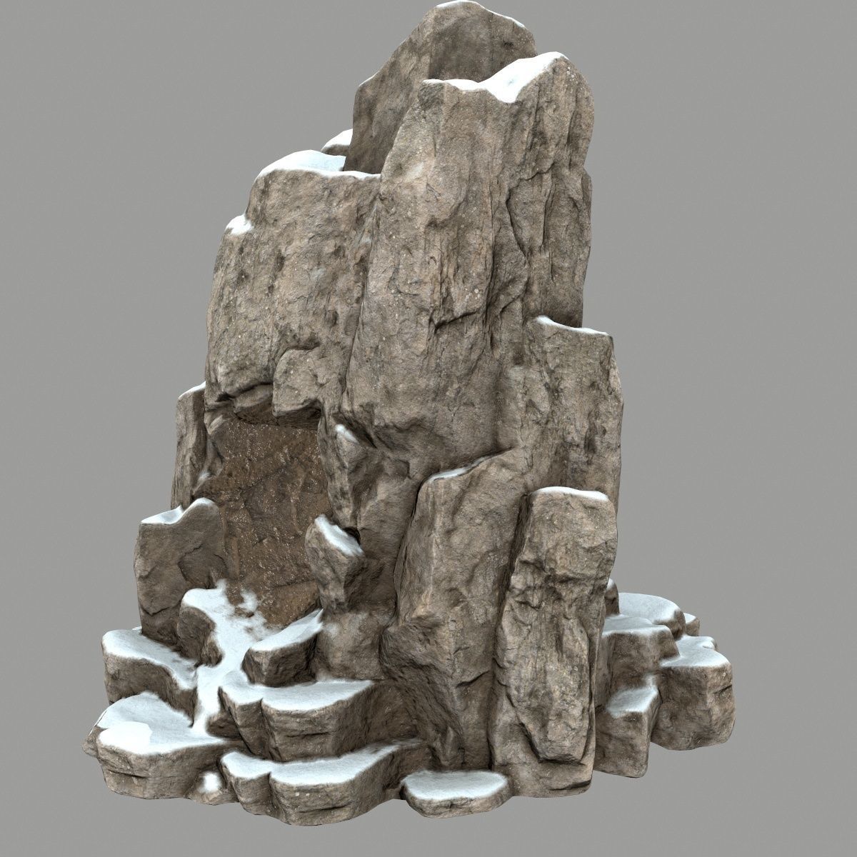 snow skull cave Low-poly 3D model_4