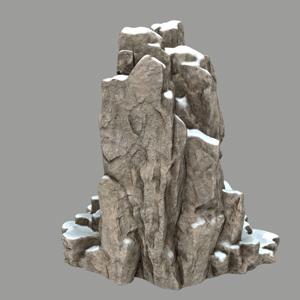 snow skull cave Low-poly 3D model_7