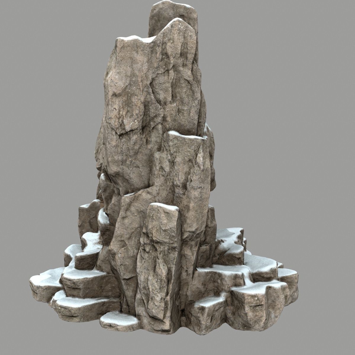snow skull cave Low-poly 3D model_3
