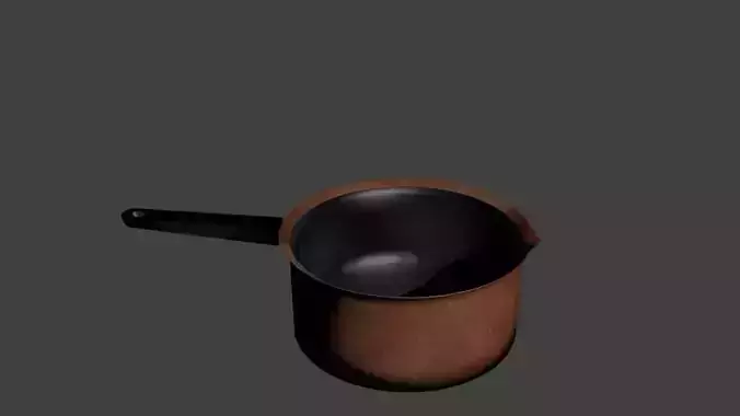 Copper Pan Low-poly 3D model