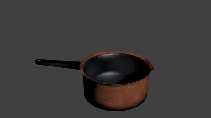 Copper Pan Low-poly 3D model