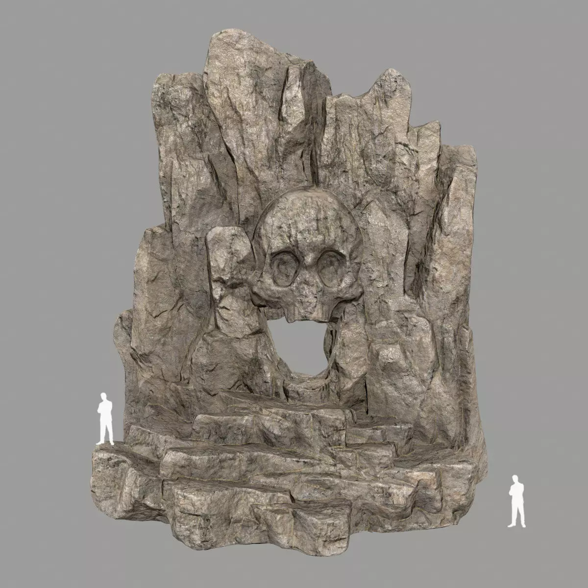 skull cave Low-poly 3D model_0
