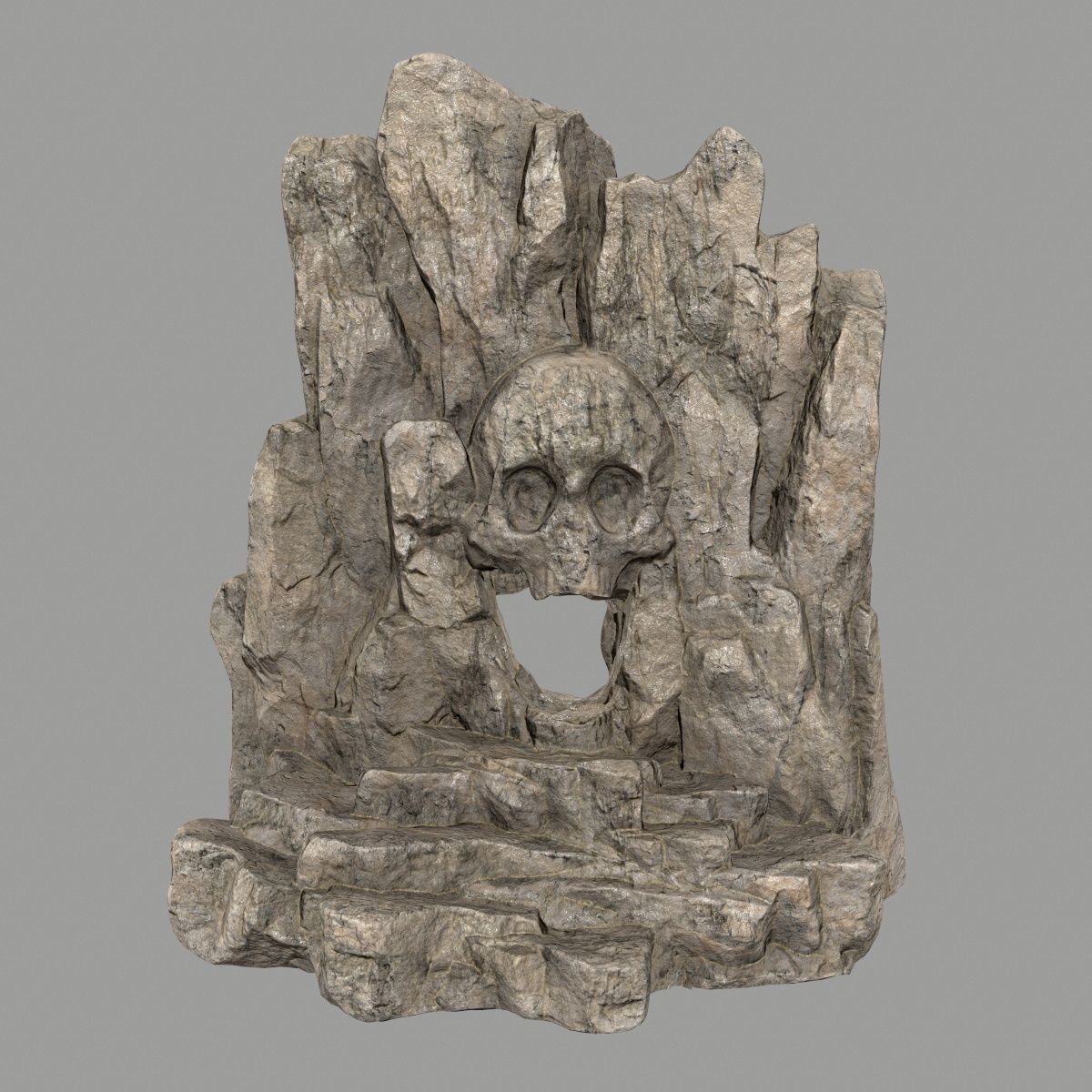 skull cave Low-poly 3D model_5