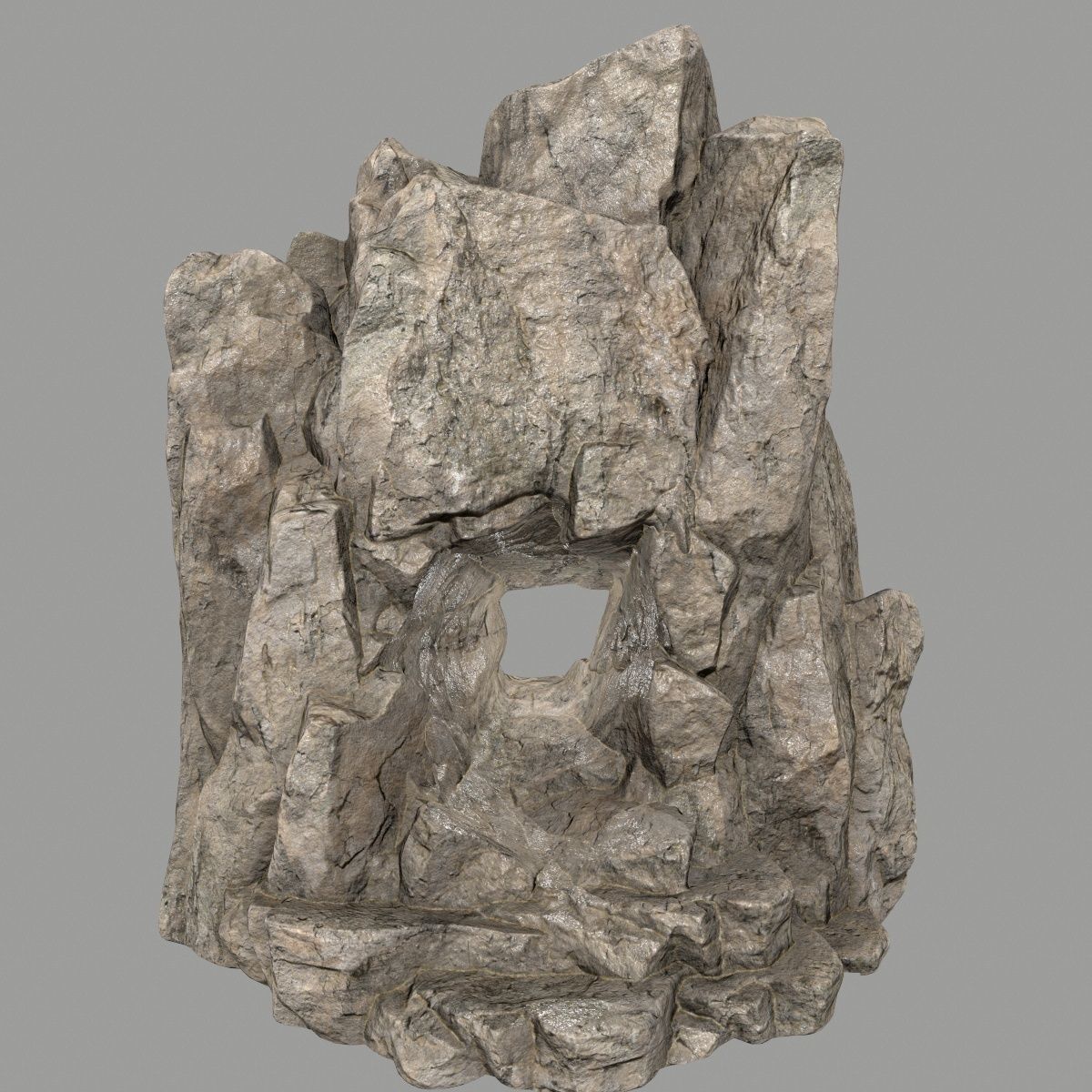 skull cave Low-poly 3D model_9