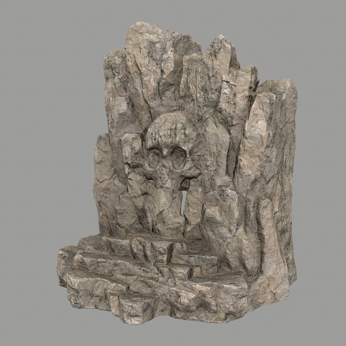 skull cave Low-poly 3D model_10
