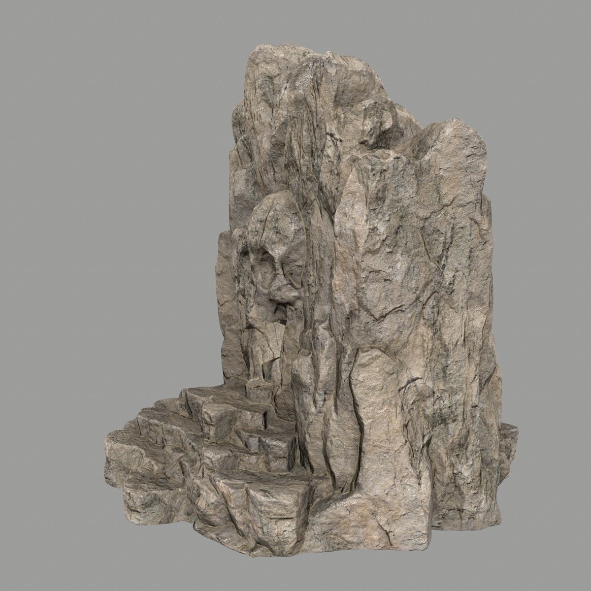 skull cave Low-poly 3D model_3