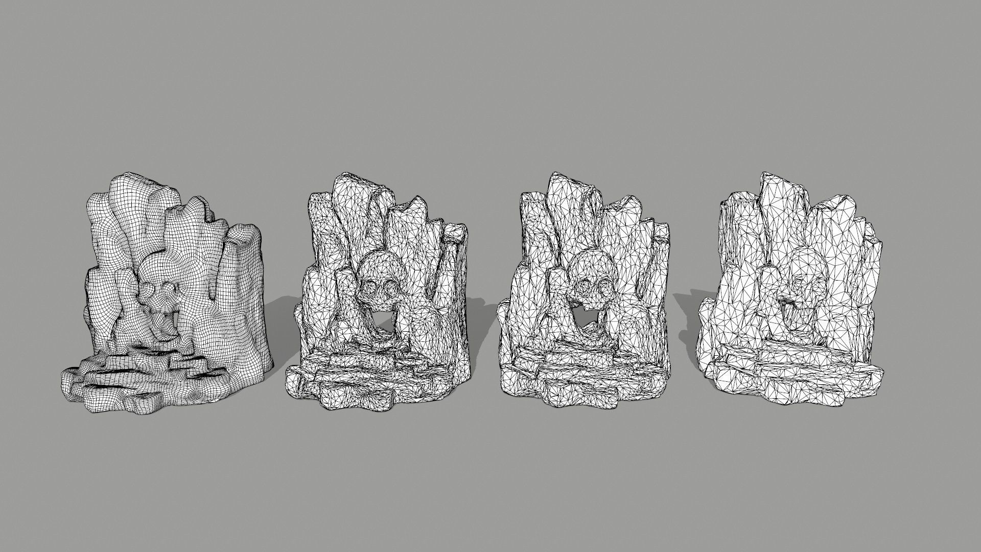 skull cave Low-poly 3D model_11