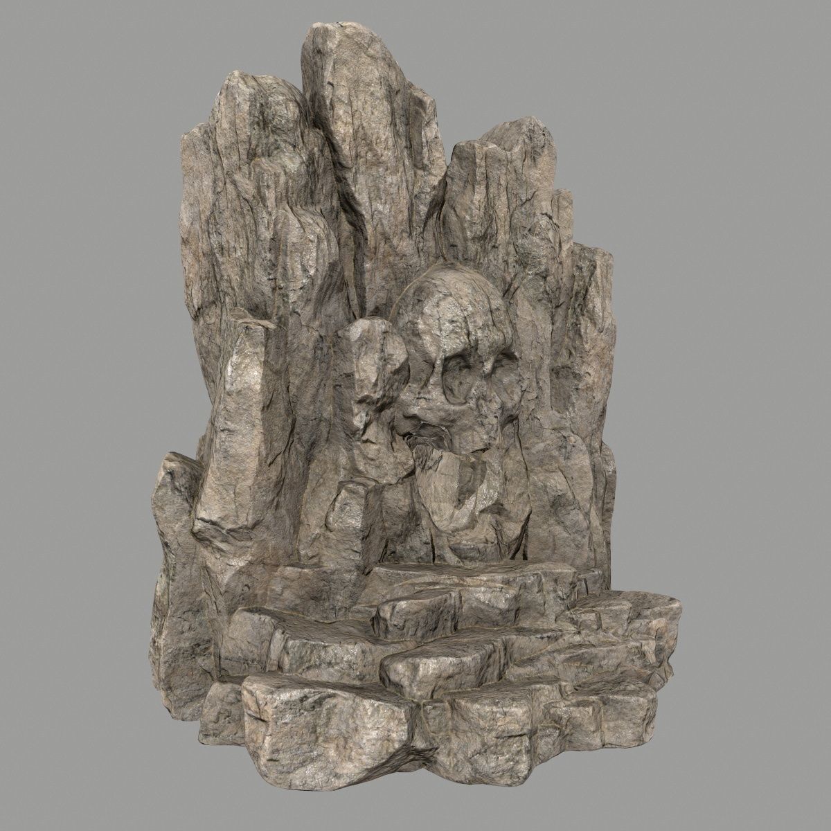 skull cave Low-poly 3D model_4