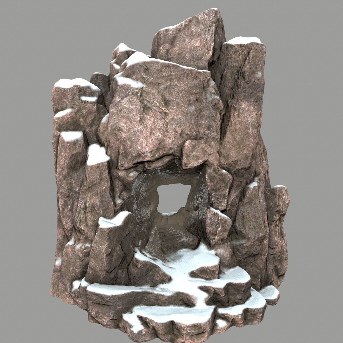 skull cave Low-poly 3D model_5