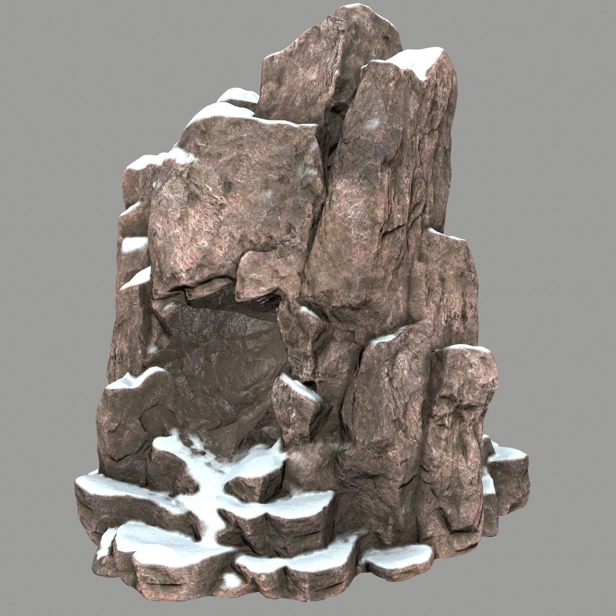 skull cave Low-poly 3D model_4