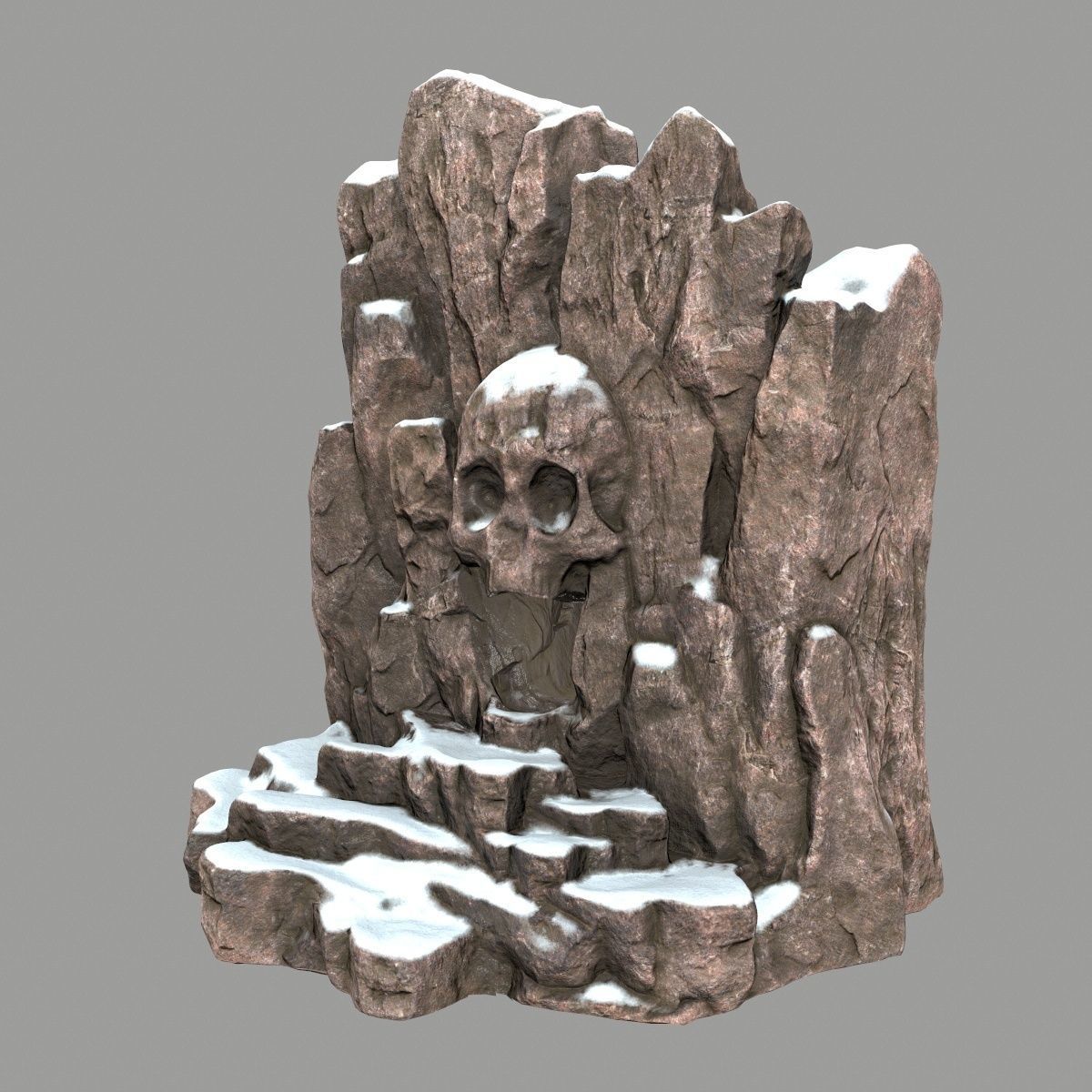 skull cave Low-poly 3D model_9