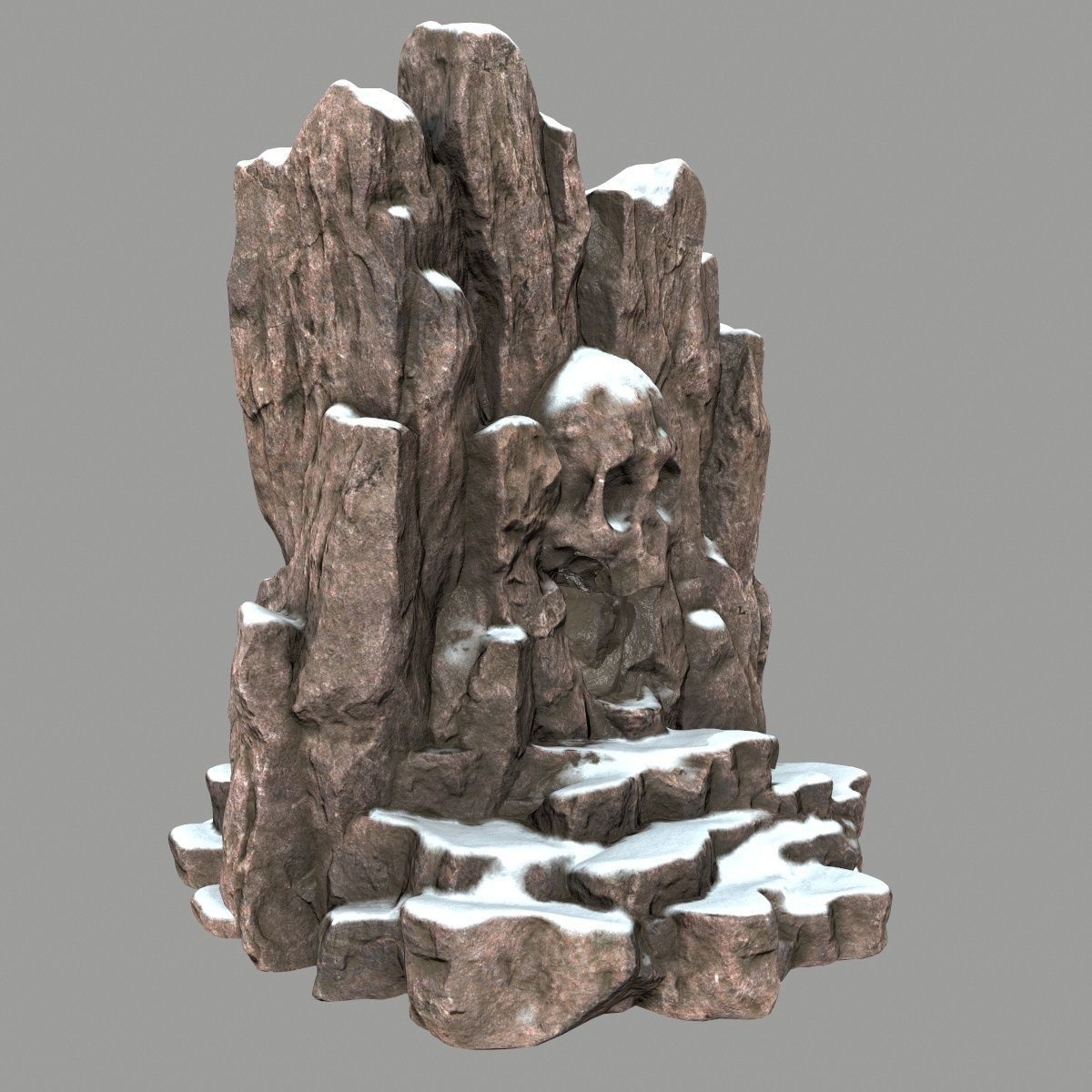 skull cave Low-poly 3D model_2