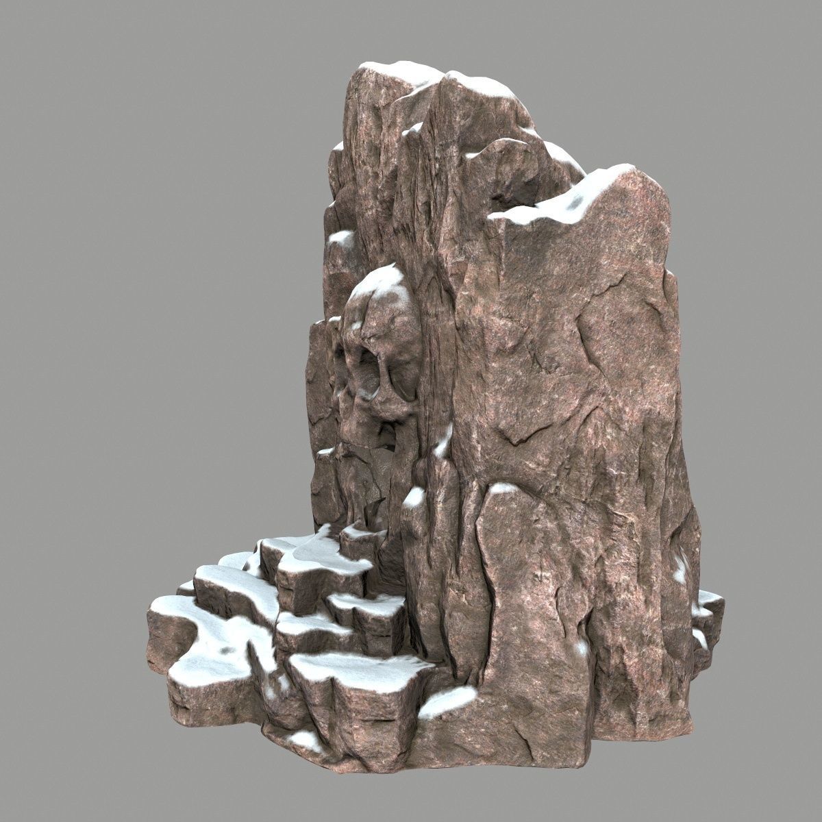 skull cave Low-poly 3D model_8