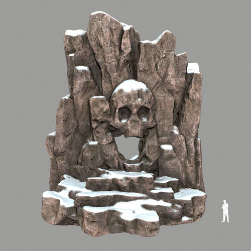 skull cave Low-poly 3D model