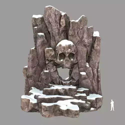 skull cave Low-poly 3D model
